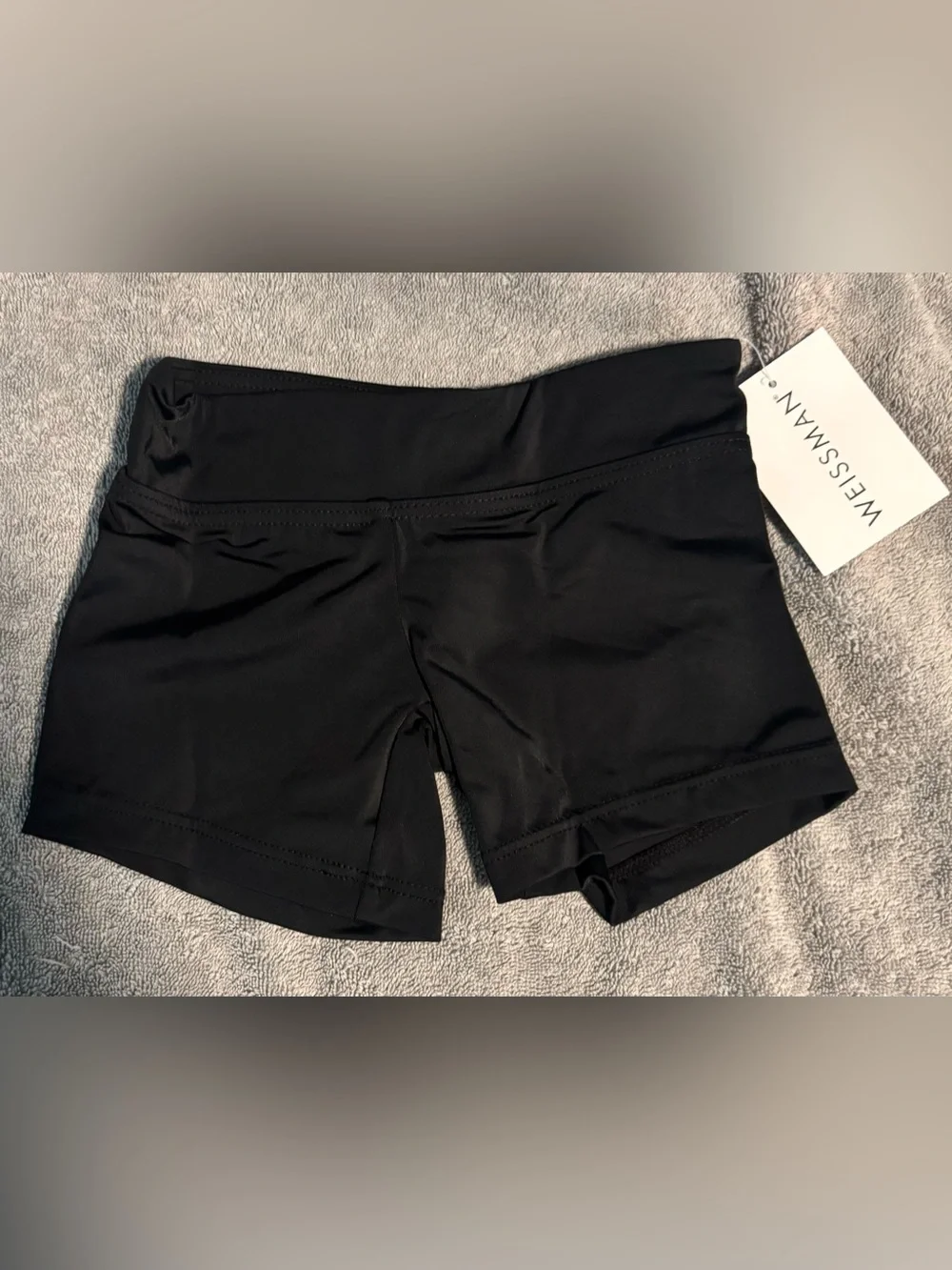 NWT Girls Weissman Black Spandex Dance Shorts For Performance Or Practice
